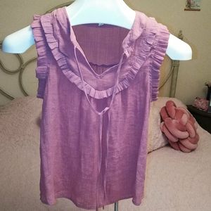 Ruffle Accented❤️ Gauze Tank